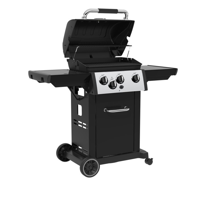 Broil King Royal 340 - 3 Burner Gas BBQ Grill with Side Burner - Black