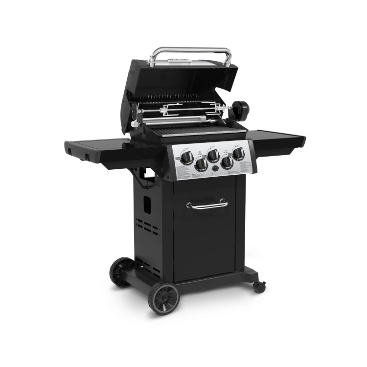 Broil King Monarch 390 - 3 Burner Gas BBQ Grill with Side Burner and Rotisserie - Black