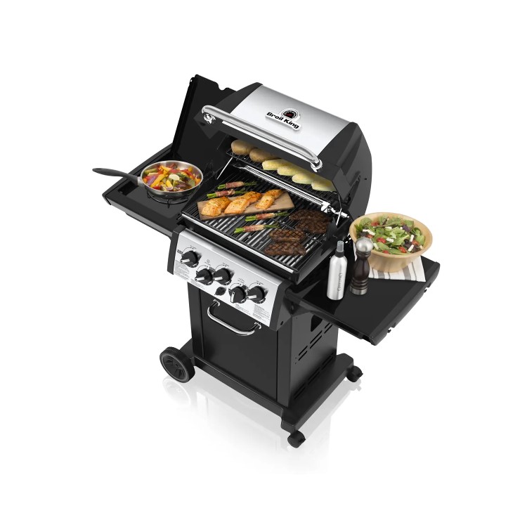 Broil King Monarch 390 - 3 Burner Gas BBQ Grill with Side Burner and Rotisserie - Black