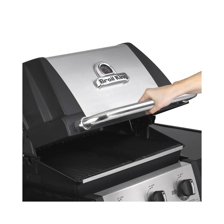 Broil King Monarch 390 - 3 Burner Gas BBQ Grill with Side Burner and Rotisserie - Black