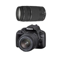 Canon EOS 100D Black SLR Camera EF-S 18-55mm STM 75-300mm Lens 18MP 3.0Touch LCD