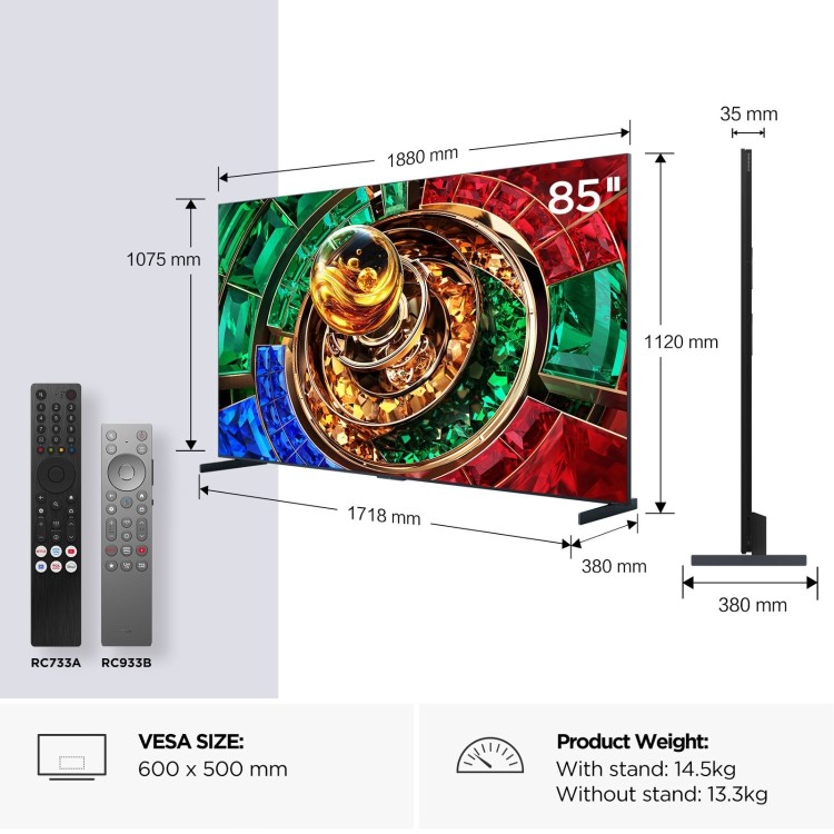 TCL 85RM9L-UK 85-Inch 4K Ultra HD RGB Mini LED Google TV