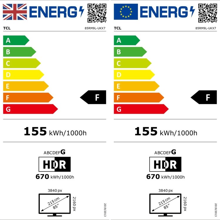 TCL 85RM9L-UK 85-Inch 4K Ultra HD RGB Mini LED Google TV