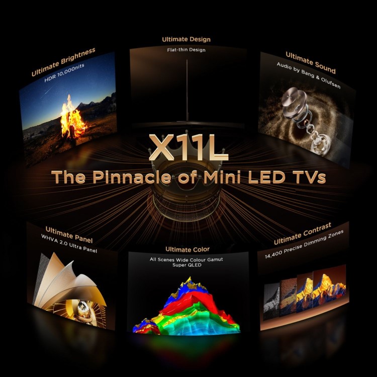 TCL 85X11L-UK 85-Inch 4K SQD Mini LED Google TV  Ultra HD HDR Smart TV with Dolby Vision IQ 144Hz Gaming & AI Picture Engine