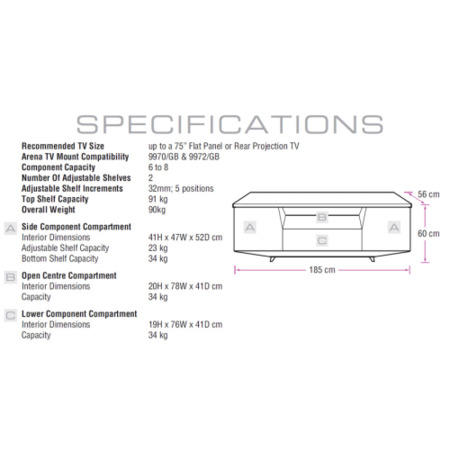 BDI Marina 8729-2 TV Cabinet - Up to 82 Inch