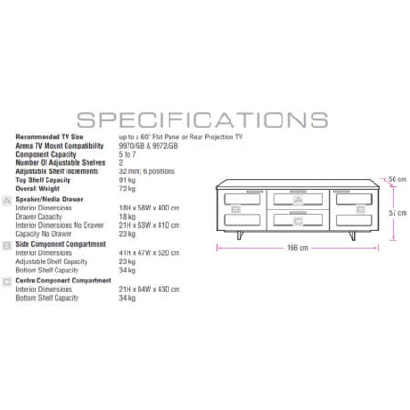 BDI Avion II 8927 TV Cabinet - Up to 75 Inch