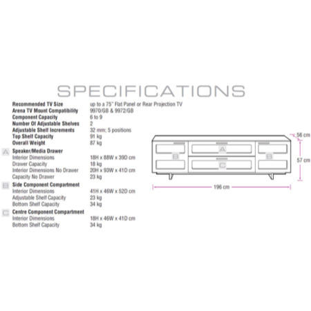 BDI Avion II 8929 TV Cabinet - Up to 82 Inch