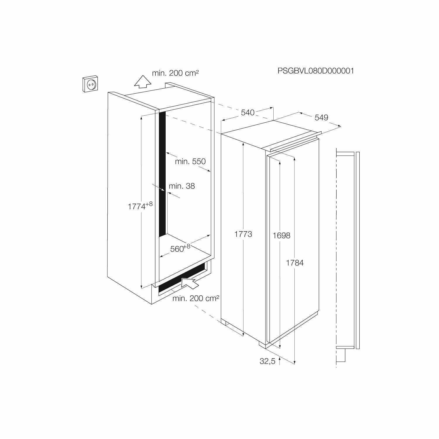 Electrolux ERG3093AOW integrated Fridge in White Appliances Direct