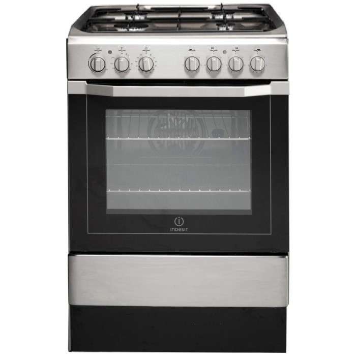 Indesit I6G52X 60cm Wide Single Oven Dual Fuel Cooker - Stainless ... Indesit I6G52X 60cm Wide Single Oven Dual Fuel Cooker - Stainless ...
