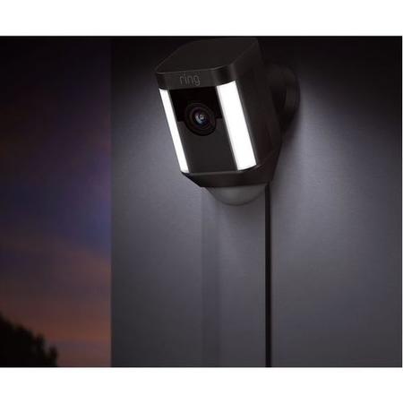 Box Opened Ring Spotlight Camera 1080p HD - Wired - Black