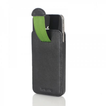 Knomo Designer iPhone 4S Sleeve Leather with pull-up Black - 90-941-BLK  