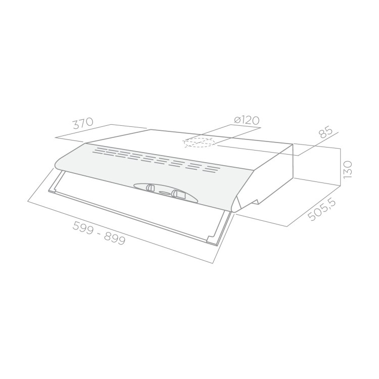 Elica 90CST-BLK Concorde 90cm Conventional Cooker Hood With High Power Motor Black