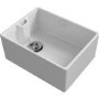 GRADE A1 - Reginox 90MM BELFAST Contemporary Belfast 600mm 1.0 Bowl Ceramic Sink & Waste kit -  White