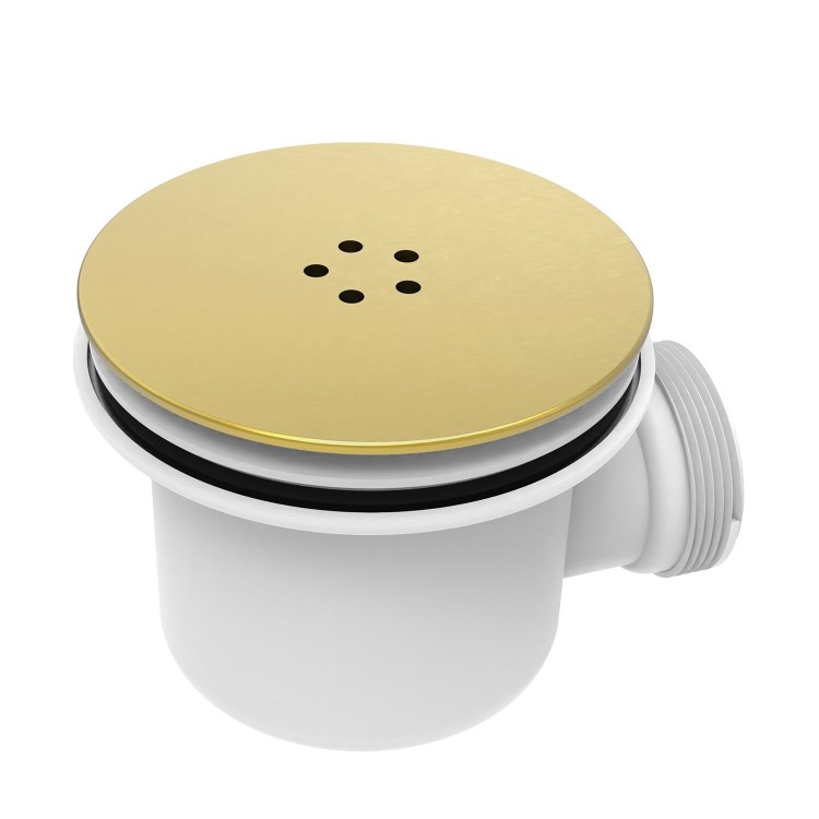 90mm Brushed Brass Shower Tray Waste