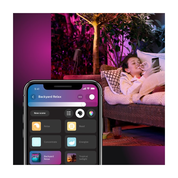 Philips Hue White & Colour Ambiance Lily Outdoor Spot Light - A+ Rated