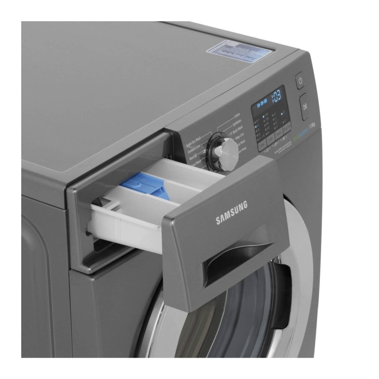 GRADE A1 - Samsung WF70F5E2W4X EcoBubble 7kg 1400rpm Freestanding Washing Machine Graphite Grey