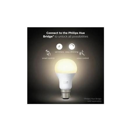 GRADE A1 - Philips Hue White B22 Fitting - 2 Pack - works with Alexa & Google Assistant