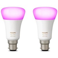 Philips Hue White & Colour Ambiance with B22 Bayonet Ending - 2 Pack