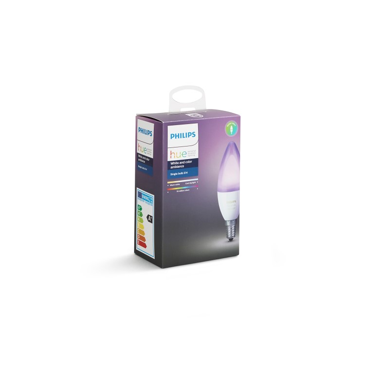 GRADE A1 - Phillips Hue White & Colour Bulb E14 - Single Bulb - works with Alexa & Google Assistant 