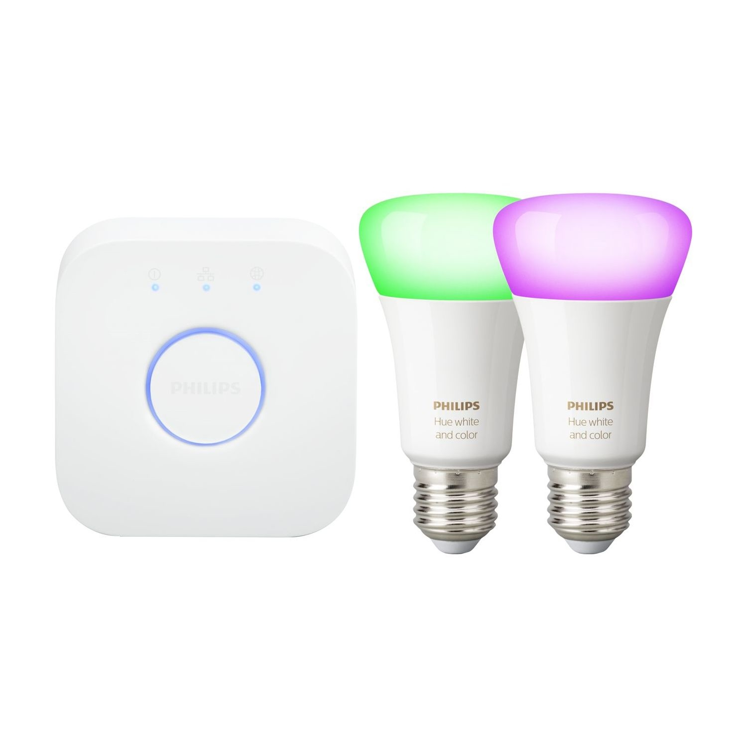 Philips Hue White & Ambiance E27 Starter Kit - 2 Pack 929002216823 | Appliances Direct