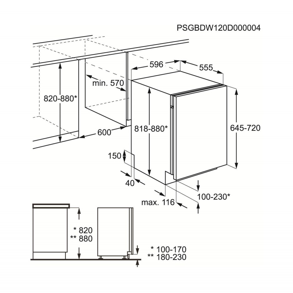 AEG F34300VI0 13 Place Fully Integrated Dishwasher Appliances Direct