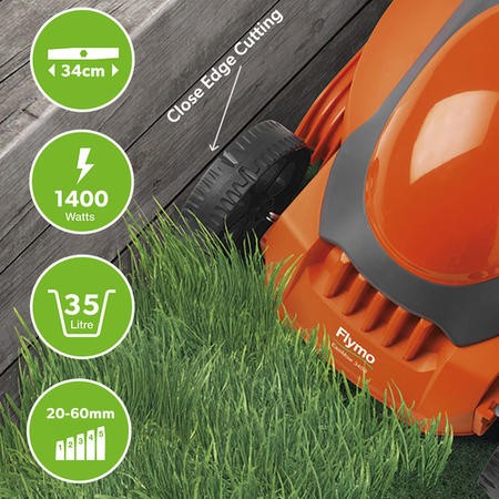 Flymo EasiMow 340R 34cm Rotary Collect Corded Electric Lawnmower 967987101 Appliances Direct