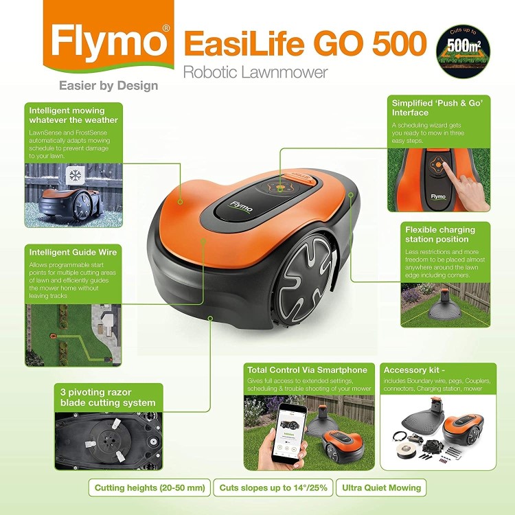 Refurbished Flymo EasiLife Go 500 Robotic Cordless Electric Lawnmower