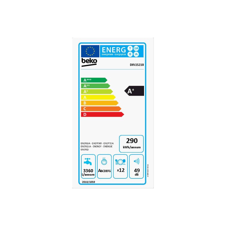 GRADE A2 - Light cosmetic damage - BEKO DIN15210 12 Place Fully Integrated Dishwasher