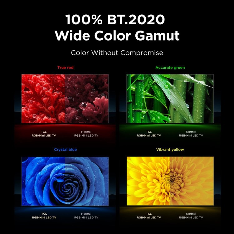 TCL 98RM9L-UK 98-Inch 4K RGB Mini LED Google TV  Ultra HD HDR Smart TV with Dolby Vision IQ 144Hz Gaming & AI Picture Engine