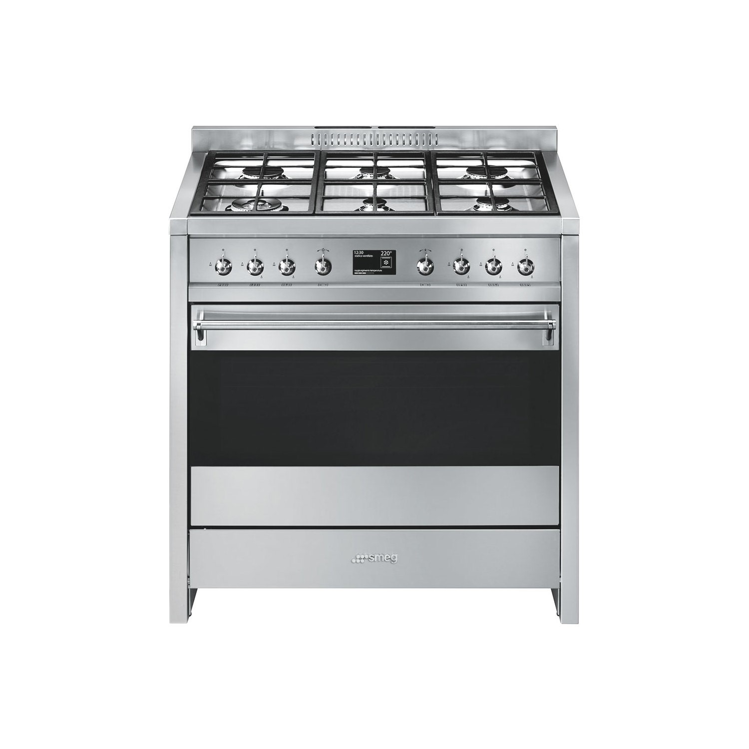 Smeg A1-9 Opera 90cm Dual Fuel Single Oven Range Cooker - Stainless Steel