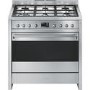 Smeg Opera 90cm Dual Fuel Single Oven Range Cooker - Stainless Steel