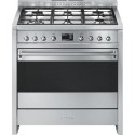 A1-9 Smeg Opera 90cm Dual Fuel Single Oven Range Cooker - Stainless Steel