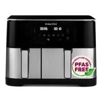 GRADE A1 - Instant Pot Dual Vortex Air Fryer PFAS Free Large 11L Twin 7L and 4L Baskets 8-in-1 Dehydrate Grill Bake Roast Reheat Non-Stick Easy Clean Dishwasher Safe Stainless Steel