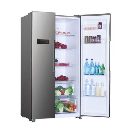 Refurbished Hoover HHSBSO6174XK Freestanding 521 Litre 50/50 Frost Free American Fridge Freezer Stainless Steel