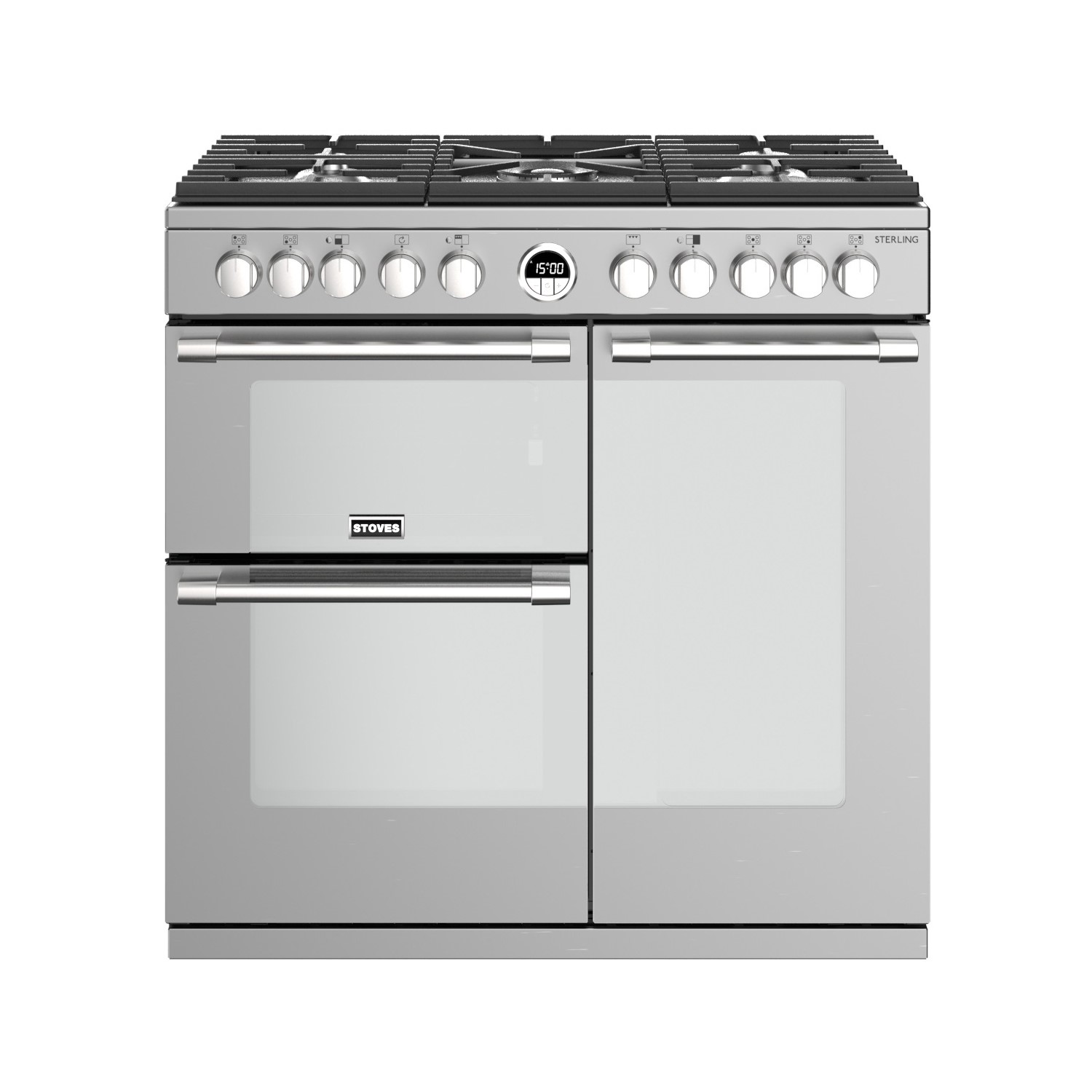 Stoves Sterling S900DF 90cm Dual Fuel Range Cooker - Stainless Steel