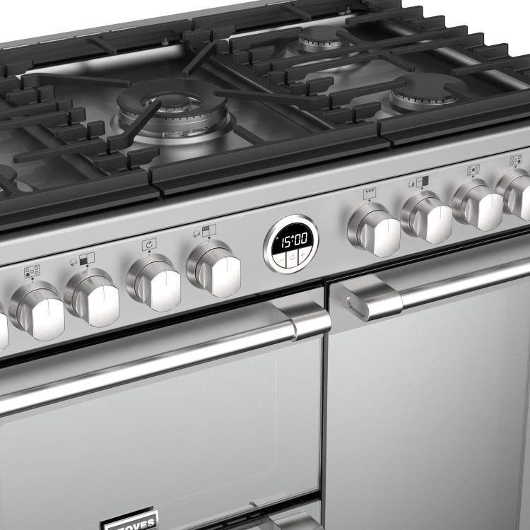 Stoves Sterling S900DF 90cm Dual Fuel Range Cooker - Stainless Steel