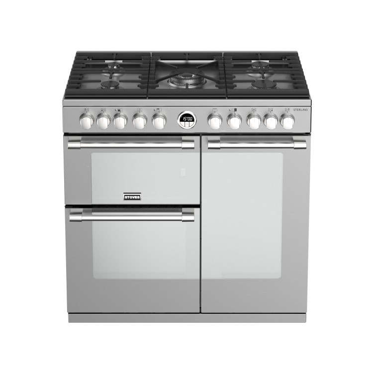 Stoves Sterling S900DF 90cm Dual Fuel Range Cooker - Stainless Steel