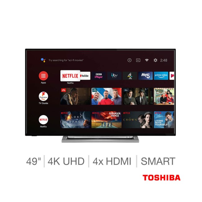 Refurbished Toshiba 49" 4K Ultra HD with HDR10 LED Freeview Play Smart TV