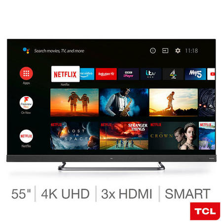 Refurbished TCL 55" 4K Ultra HD with HDR10+ LED Freeview Play Smart TV