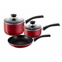 Tefal A161S344 Bistro Red Cook 3 Piece Pan Set