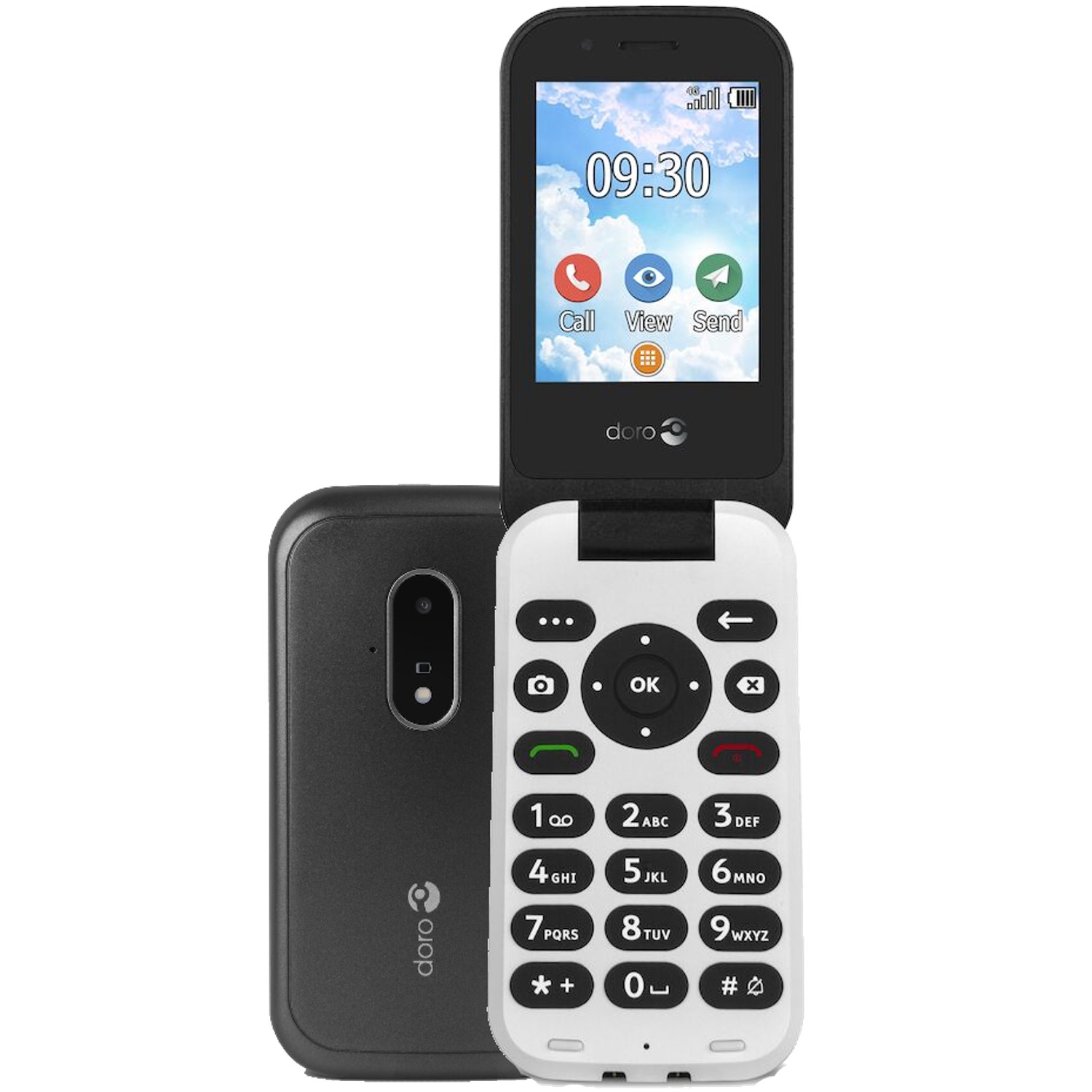 Refurbished Doro 7030 Black 2.8 512MB 4G Dual SIM Unlocked & SIM Free Mobile Phone