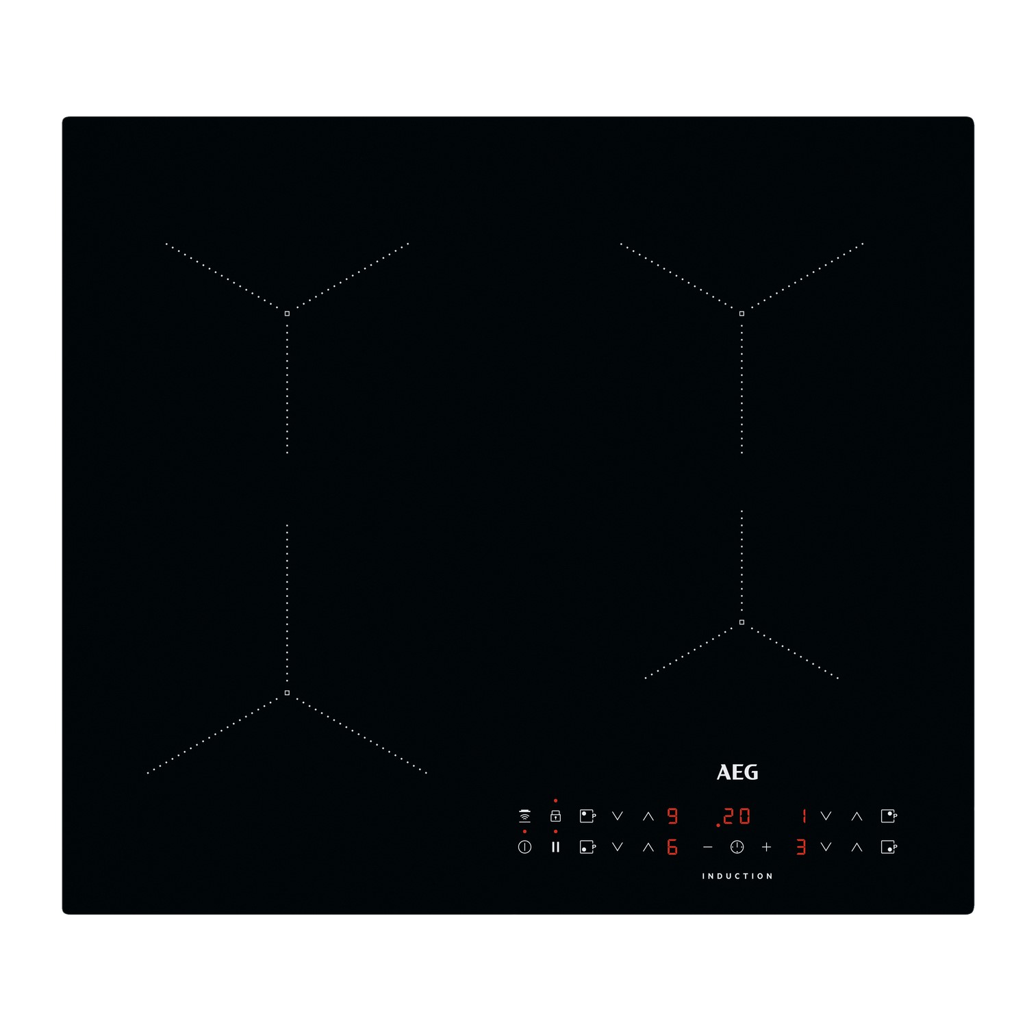 AEG 59cm 4 Zone Induction Hob with Hob2Hood Connection - Black