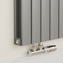 Refurbished Eco Eleganza Anthracite Horizontal Flat Aluminium Middle Connection Radiator 600x750mm Double Panel 3056 BTU