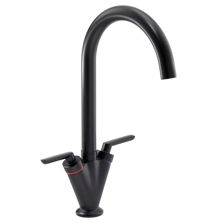 ONLY OPENED - Abode Volo Dual Lever Kitchen Mixer Tap - Matt Black