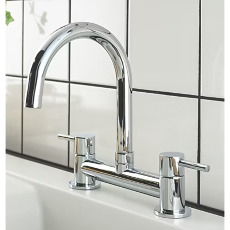 Refurbished Abode Contemporary Deck Mixer Tap - Chrome