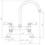 ONLY OPENED - Abode Traditional Bridge Mixer Tap - Antique Brass
