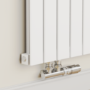 Refurbished Eco Eleganza White Vertical Flat Aluminium Middle Connection Radiator 1800x375mm Single Panel 2823 BTU