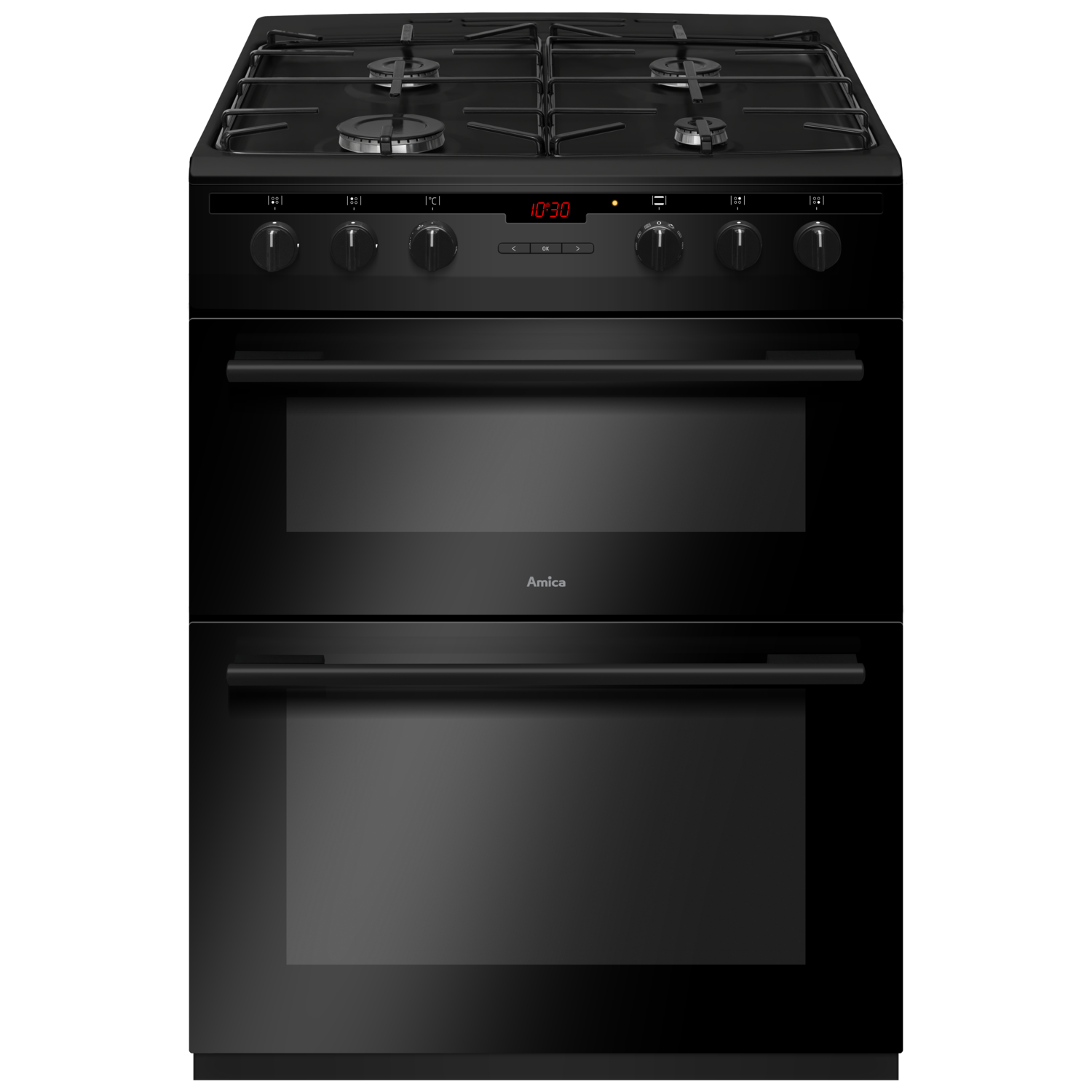 Amica 60cm Double Oven Dual Fuel Cooker - Black