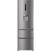 Haier AFE635CHJW 190x60cm 325L Triple Door Total No Frost Freestanding Fridge Freezer With Non-Plumb Water Dispenser - Silver
