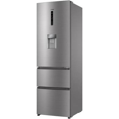 Haier AFE635CHJW 190x60cm 325L Triple Door Total No Frost Freestanding Fridge Freezer With Non-Plumb Water Dispenser - Silver